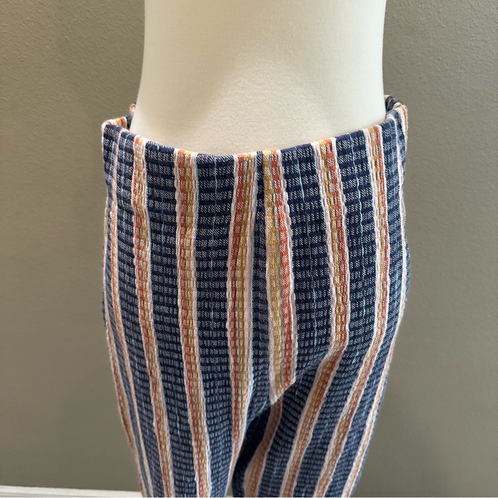 Striped Free People Flare Pants Womens Pull On beach pants L large - Picture 3 of 8